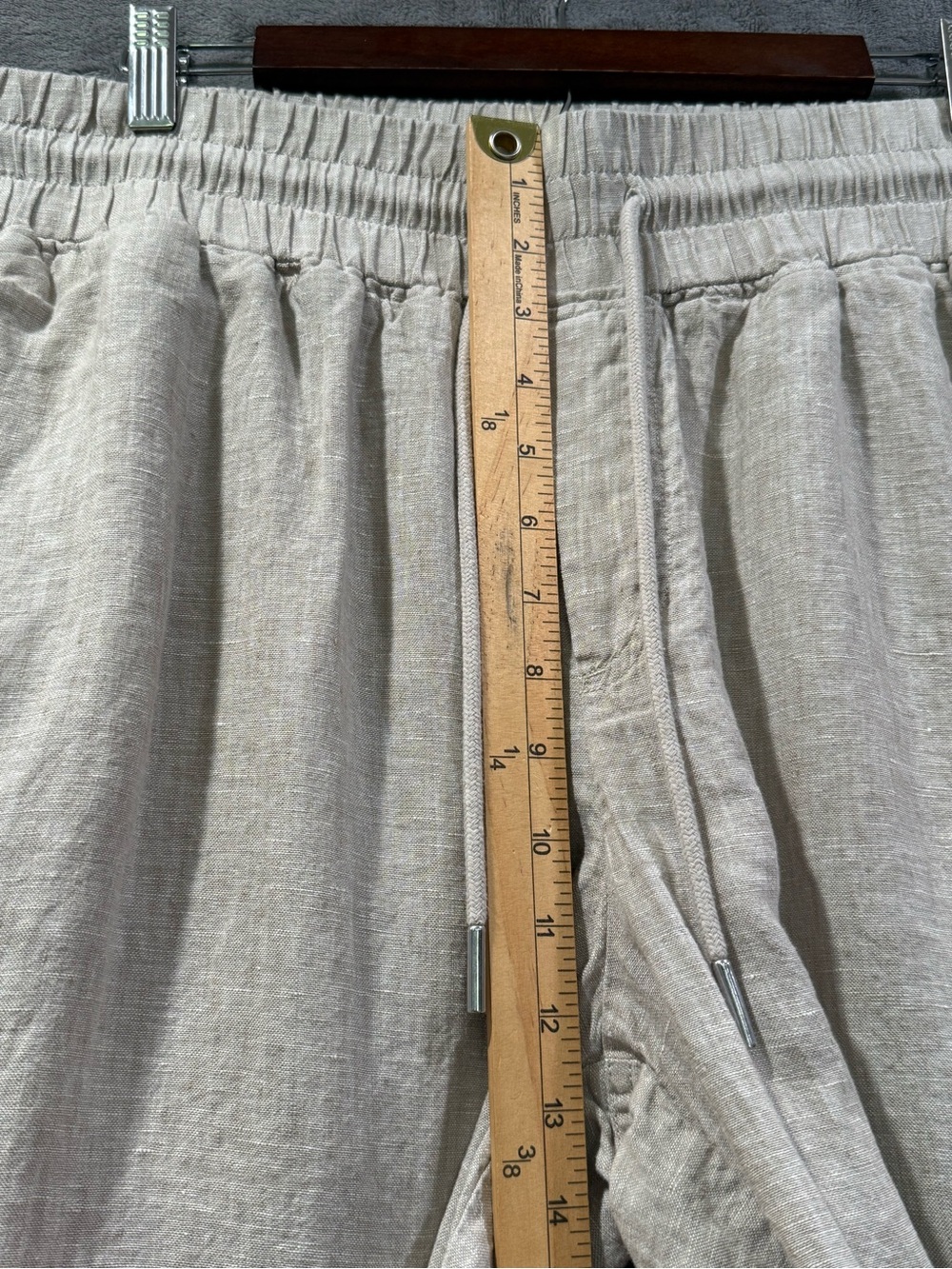 Quince Wide Leg Pants Womens Large Beige 100% European Linen Relaxed Resortwear - Picture 4 of 9